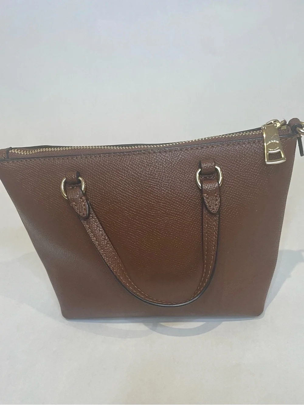 Coach Brown Leather Mini Satchel with Gold Hardware